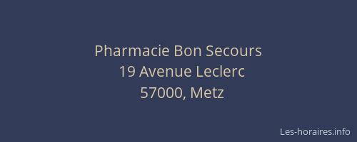 Pharmacie Bon Secours