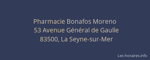 Pharmacie Bonafos Moreno