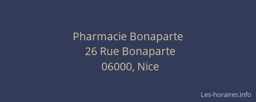 Pharmacie Bonaparte