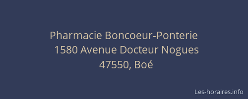 Pharmacie Boncoeur-Ponterie