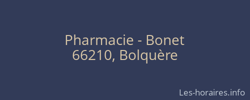 Pharmacie - Bonet