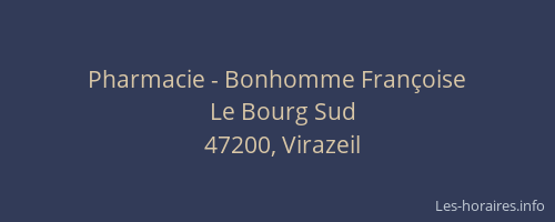 Pharmacie - Bonhomme Françoise