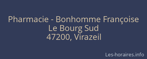 Pharmacie - Bonhomme Françoise