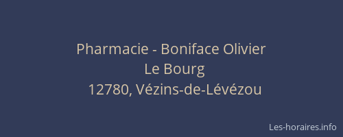 Pharmacie - Boniface Olivier