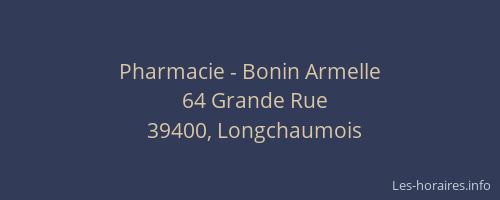 Pharmacie - Bonin Armelle