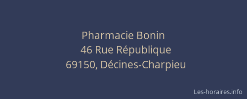 Pharmacie Bonin