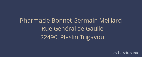 Pharmacie Bonnet Germain Meillard