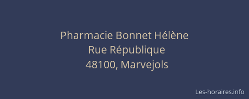 Pharmacie Bonnet H&eacute;l&egrave;ne