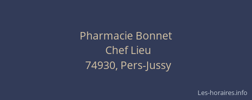 Pharmacie Bonnet