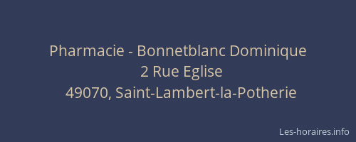 Pharmacie - Bonnetblanc Dominique