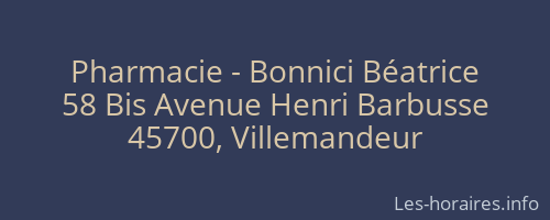 Pharmacie - Bonnici Béatrice