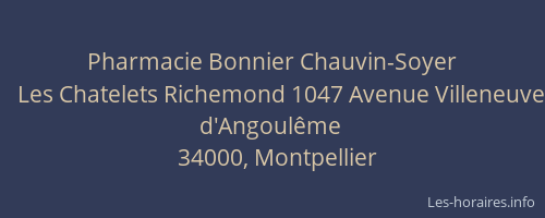 Pharmacie Bonnier Chauvin-Soyer