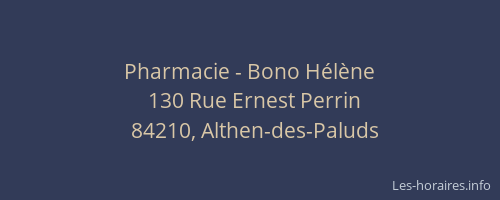 Pharmacie - Bono H&eacute;l&egrave;ne