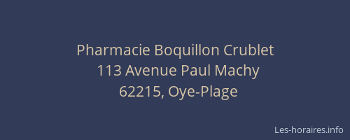 Pharmacie Boquillon Crublet
