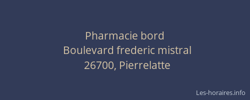 Pharmacie bord