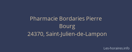 Pharmacie Bordaries Pierre