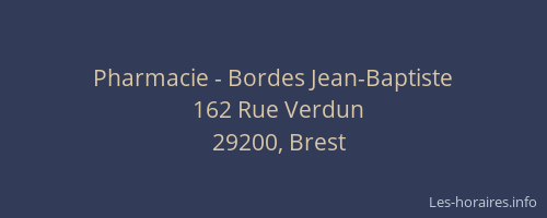 Pharmacie - Bordes Jean-Baptiste