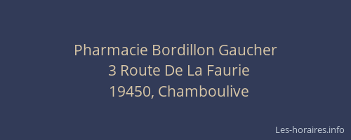 Pharmacie Bordillon Gaucher