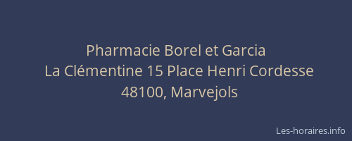 Pharmacie Borel et Garcia