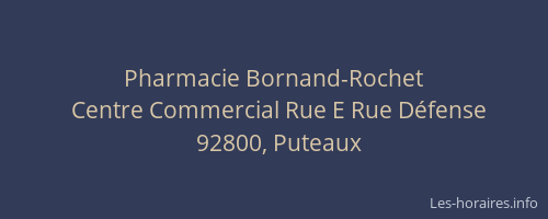 Pharmacie Bornand-Rochet