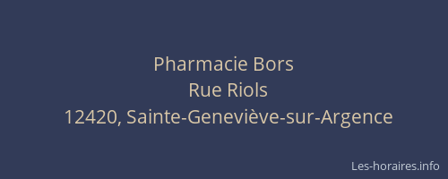 Pharmacie Bors
