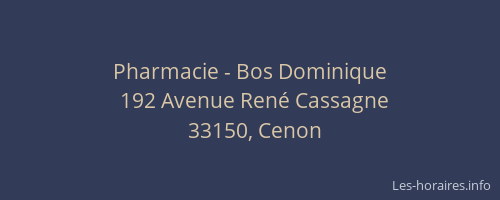 Pharmacie - Bos Dominique