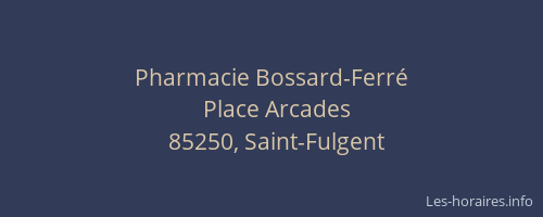 Pharmacie Bossard-Ferré
