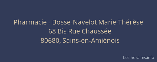 Pharmacie - Bosse-Navelot Marie-Thérèse