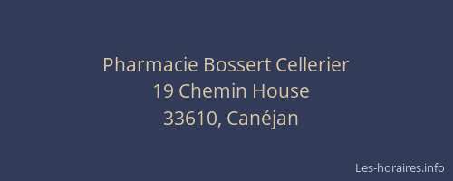 Pharmacie Bossert Cellerier