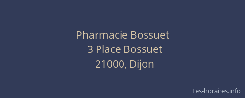 Pharmacie Bossuet
