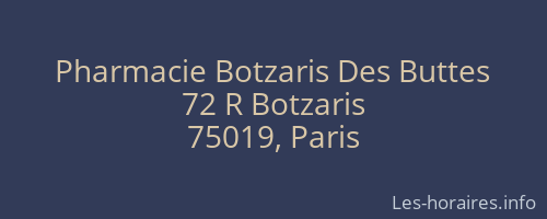 Pharmacie Botzaris Des Buttes