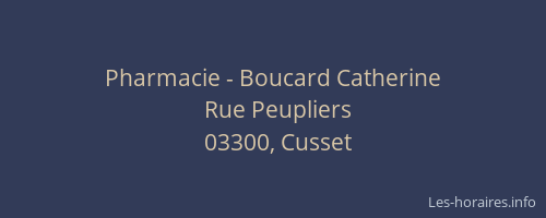 Pharmacie - Boucard Catherine