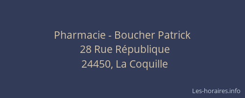 Pharmacie - Boucher Patrick
