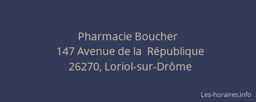 Pharmacie Boucher