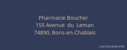 Pharmacie Boucher