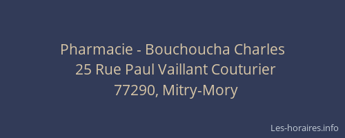 Pharmacie - Bouchoucha Charles