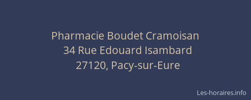 Pharmacie Boudet Cramoisan