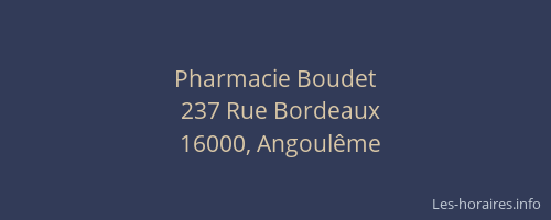 Pharmacie Boudet