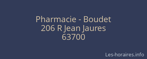 Pharmacie - Boudet