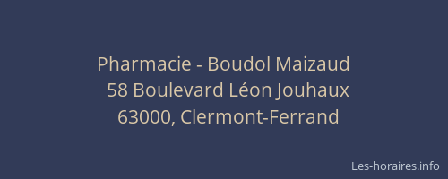 Pharmacie - Boudol Maizaud