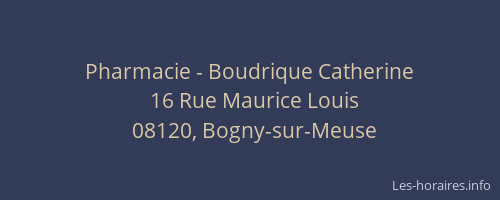 Pharmacie - Boudrique Catherine