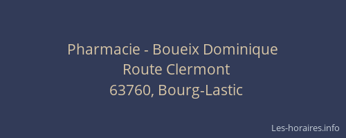 Pharmacie - Boueix Dominique