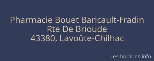 Pharmacie Bouet Baricault-Fradin