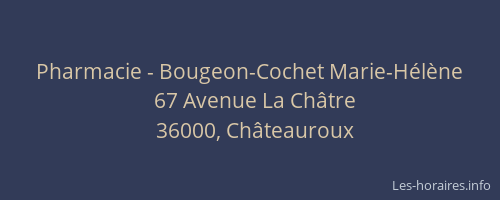 Pharmacie - Bougeon-Cochet Marie-Hélène