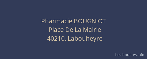 Pharmacie BOUGNIOT