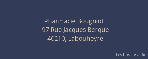 Pharmacie Bougniot