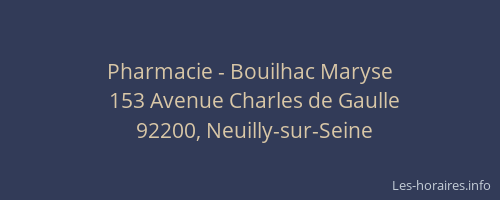 Pharmacie - Bouilhac Maryse