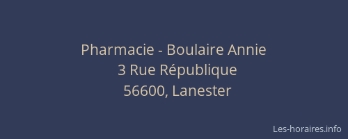 Pharmacie - Boulaire Annie