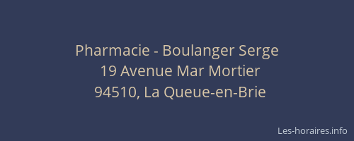 Pharmacie - Boulanger Serge