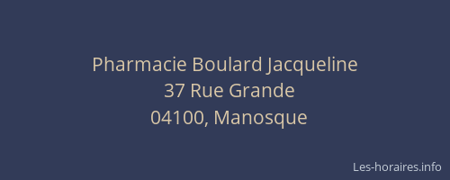 Pharmacie Boulard Jacqueline